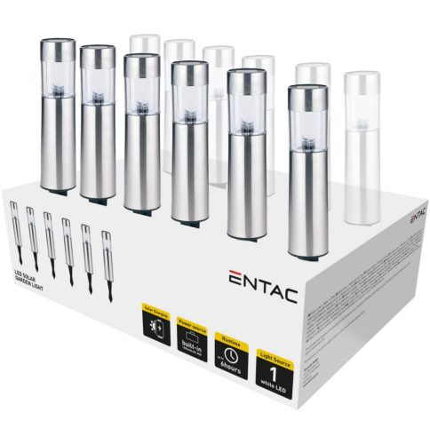 Entac Kerti Szolár Lámpa 300mm Rozsdamentes acél 1 LED