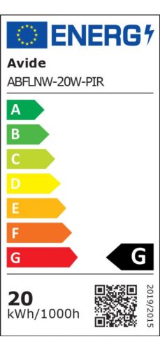 Avide LED Reflektor 20W NW 4000K Mozgásérzékelős PIR