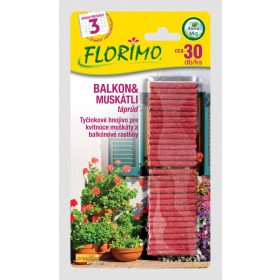 Florimo táprúd, balkon és muskátli