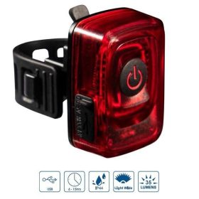   VeloGo USB tölthető LED hátsó kerékpár lámpa (COB + 1W LED, 35 Lumen)
