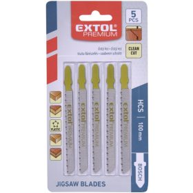   Extol prémium dekopírlap, 5db, Bosch befogás, HCS; 75×8×1,5mm, 2,5mm fogtáv, köszörült fogak, puhafához, farostlemezekhez (3-30mm)