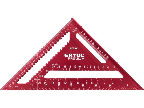 Extol prémium asztalos derékszög, 300 mm, ALU, lézer gravírozott, mm beosztás, 0-90° ferde beosztás