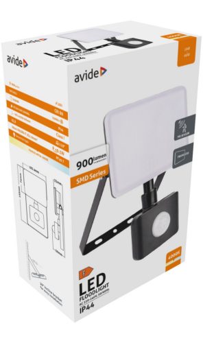 Avide LED Reflektor Slim SMD Keret nélküli 10W NW 4000K Mozgásérzékelős PIR