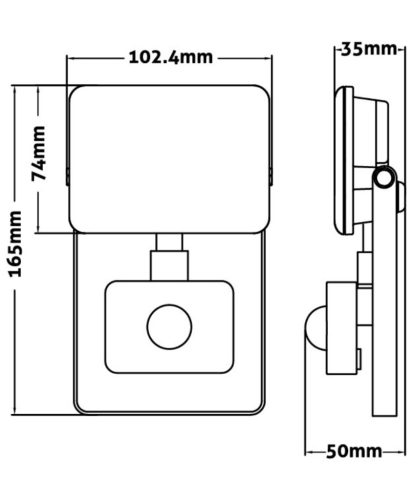 Avide LED Reflektor Slim SMD Keret nélküli 10W NW 4000K Mozgásérzékelős PIR