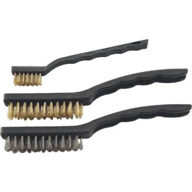   Extol craft drótkefe klt., 3 db: réz- és rozsdamentes acél szál; 3×7 sor, 180mm, 3×12 sor, 220mm, műanyag nyél