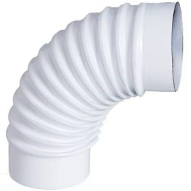 Füstcső könyök 120/90° fehér, bordás