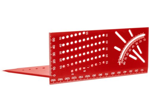 Fortum asztalos T-derékszög, 215 mm, ALU, lézer gravírozott, mm beosztás