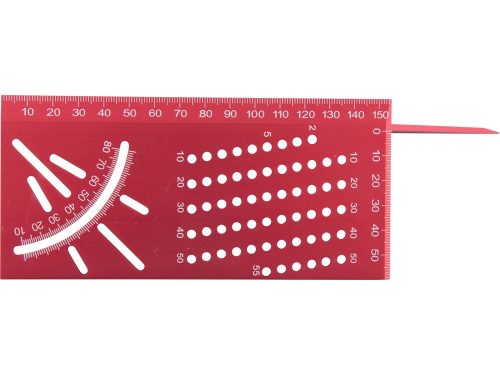 Fortum asztalos T-derékszög, 215 mm, ALU, lézer gravírozott, mm beosztás
