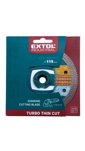 Extol Industrial gyémántvágó, ipari korong, TURBO, extra vékony vágás: 1,5mm vastagság; 115×22,2mm, száraz és vizes vágásra