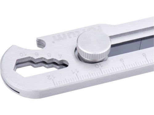 Fortum tapétavágó kés, rozsdamentes acél fémház, 5 funkciós, tripla vágóéllel; 18mm, csavaros rögzítés