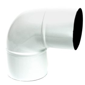 Füstcső könyök, zománcozott fehér 120mm (118mm)