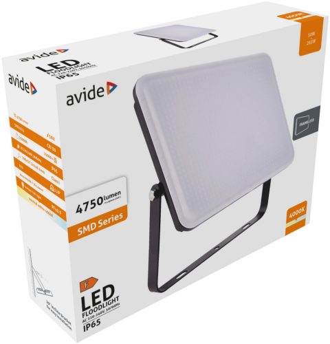 Avide LED Reflektor Slim SMD Keret nélküli 50W NW 4000K