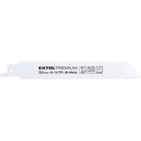   Extol prémium szablyafűrészlap klt., 3db, Bosch befogás, 150 mm, 8-14T, Bimetal, fém anyagokhoz, durva vágás
