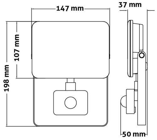 Avide LED Reflektor Slim SMD Keret nélküli 30W NW 4000K Mozgásérzékelős PIR