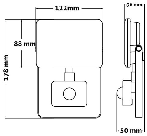 Avide LED Reflektor Slim SMD Keret nélküli 20W NW 4000K Mozgásérzékelős PIR