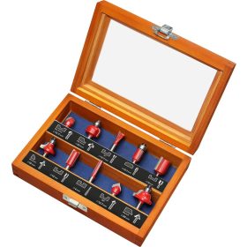   Extol felsőmaró klt. 10 db-os (fadobozban) ; 6mm-es befogással, keményfém lapkás, csapágyas