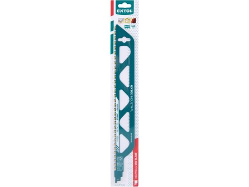 Extol industrial szablyafűrészlap 1db, Bosch befogás, HM/TCT fogak, 455 mm, 2TPI, gázbetonhoz, egyenes, durva vágás