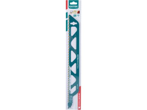 Extol szablyafűrészlap 1db, Bosch befogás, HM/TCT fogak, 505 mm, 2TPI, gázbetonhoz, egyenes, durva vágás