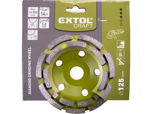 Extol gyémántcsiszoló korong; 125mm×22,2mm, kétsoros
