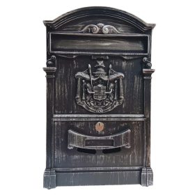 Postaláda öntött ezüst, címeres, ARTHUR, 26*8*40cm 