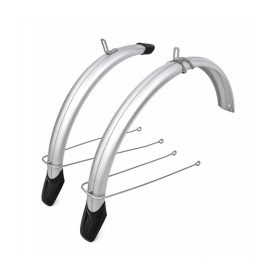 VeloGo alu-plasztik kerékpár sárvédő szett (Ezüst, 28", 58mm)
