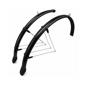   VeloGo alu-plasztik kerékpár sárvédő szett (Fekete, 28", 46mm, V-pálcás)