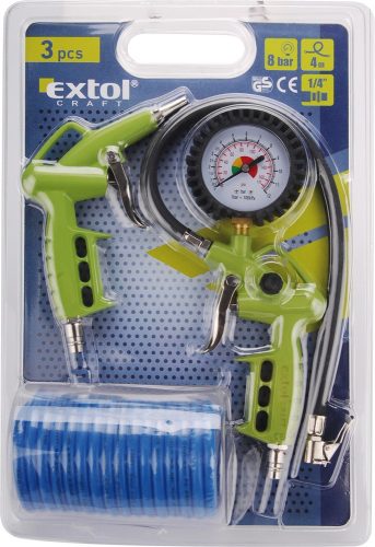 Extol Craft 5 részes légkompresszor tartozék szett (tömlő, pisztolyok)